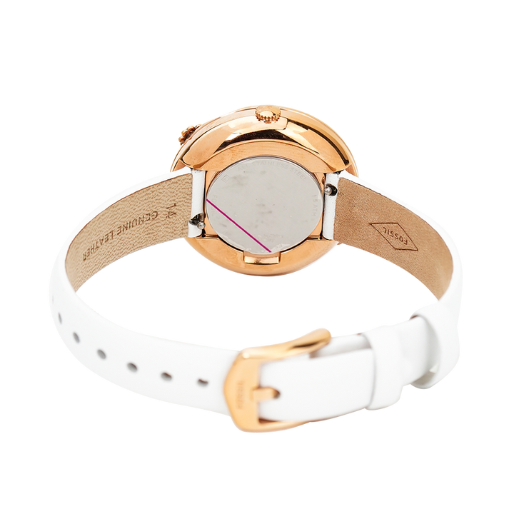 Jam Tangan Fossil Presley ES4601 Women White Dial White Leather Strap