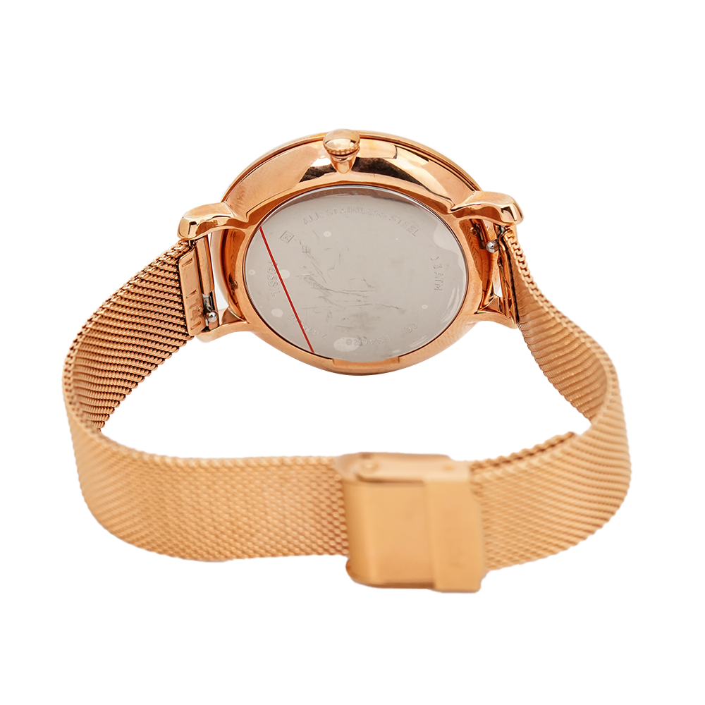 Jam Tangan Fossil Jacqueline ES4628 Women Rose Gold Dial Rose Gold Mesh Stainless Steel Strap