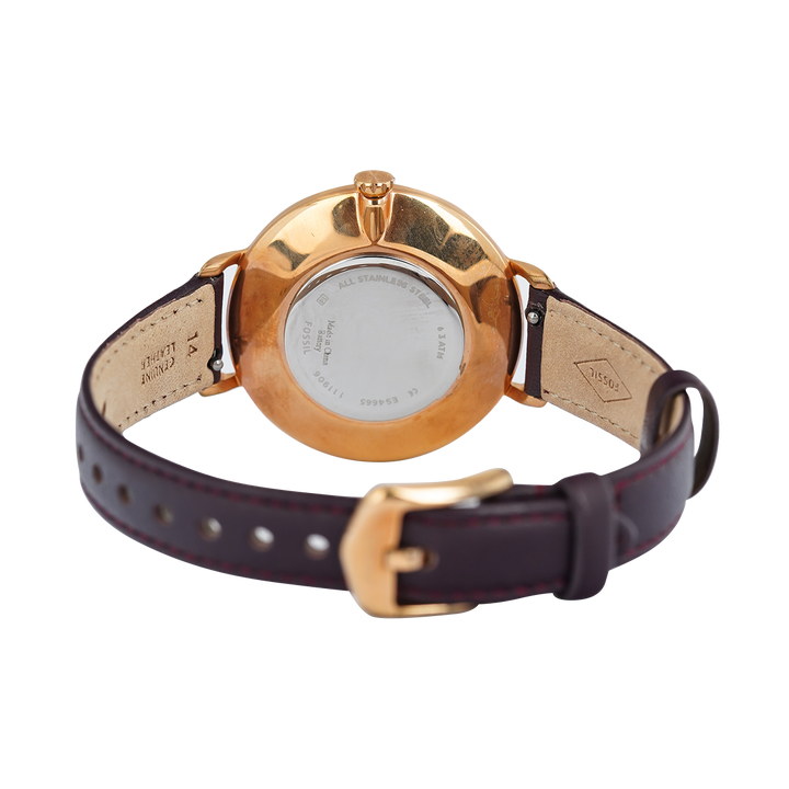 Jam Tangan Fossil Kalya ES4665 Women Brown Dial Brown Leather Strap