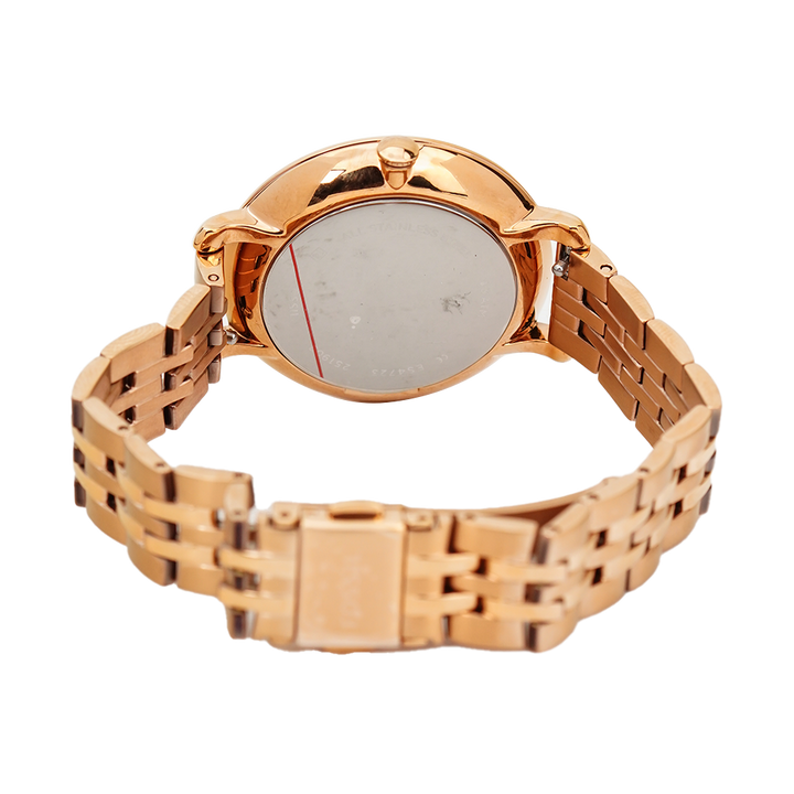 Jam Tangan Fossil Jacqueline ES4723 Women Brown Dial Rose Gold Stainless Steel Strap