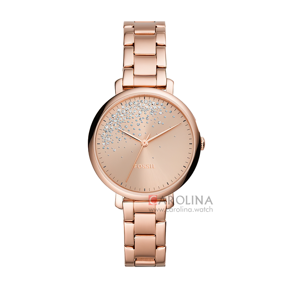 Jam Tangan Fossil Jacqueline ES4775 Women Rose Gold Dial Rose Gold Stainless Steel Strap