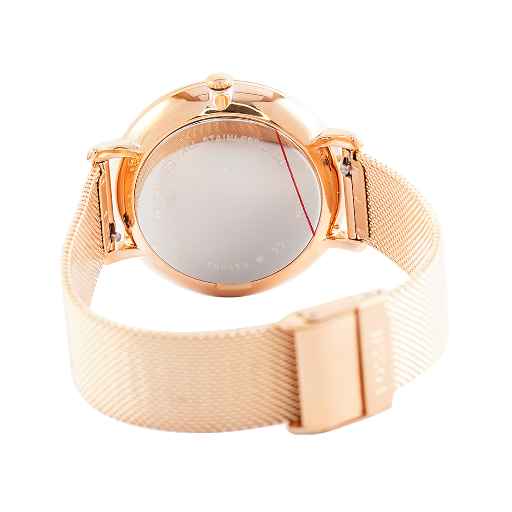 Jam Tangan Fossil Jacqueline ES5098 Women Rose Gold Dial Rose Gold Stainless Steel Strap