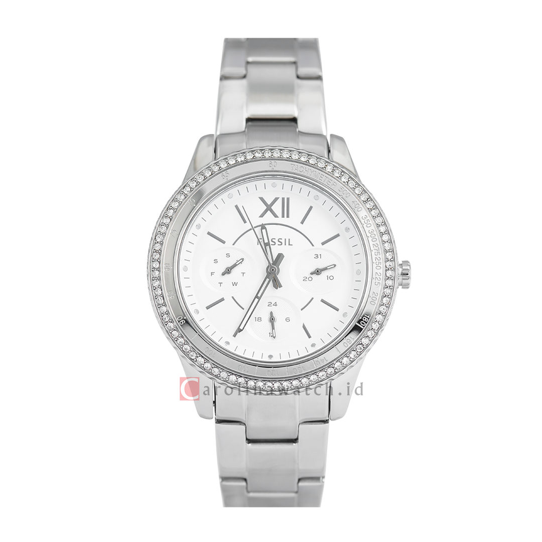 Jam Tangan Fossil Stella ES5108 Women Silver Dial Stainless Steel Strap