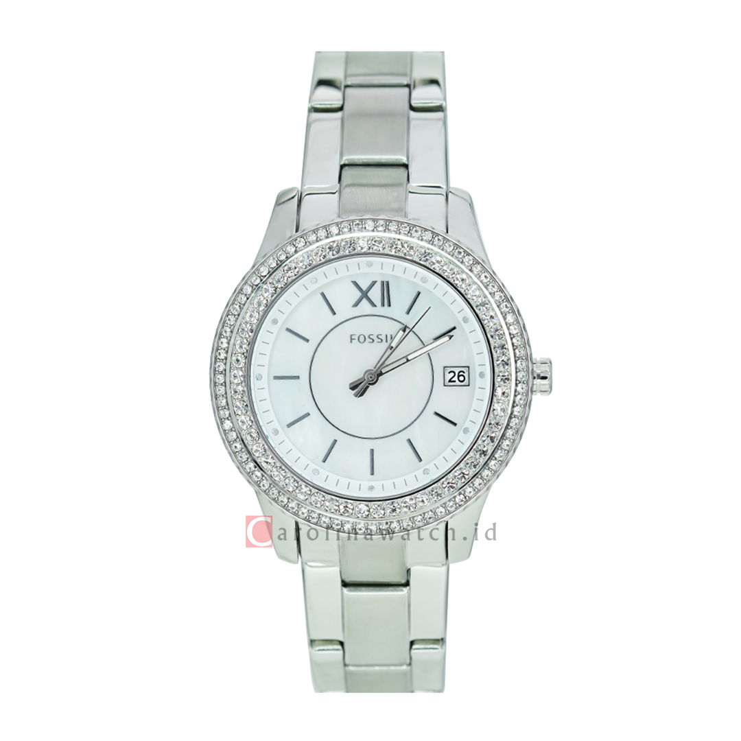 Jam Tangan Fossil Stella ES5130 Women White MOP Dial Stainless Steel Strap