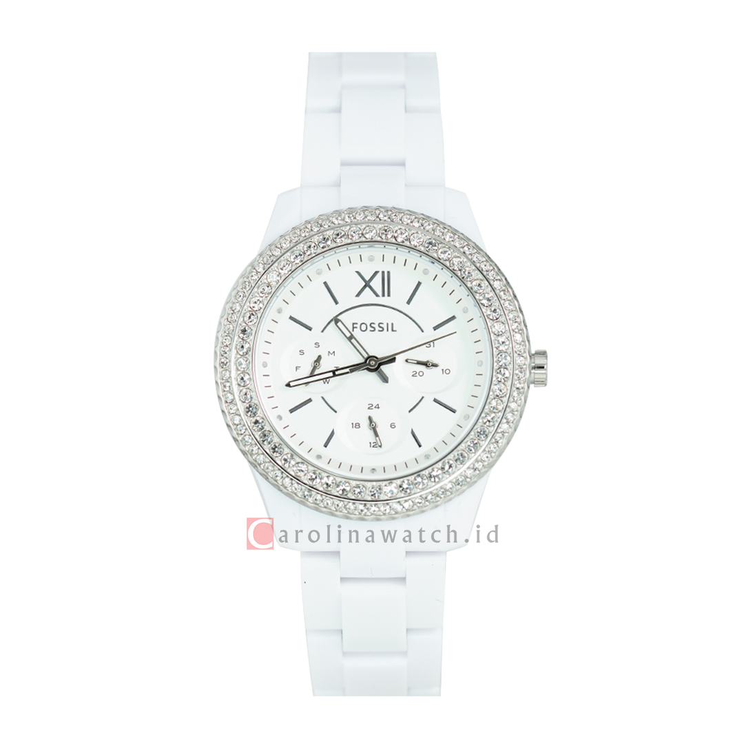 Jam Tangan Fossil Stella ES5151 Women White Dial White Ceramic Strap