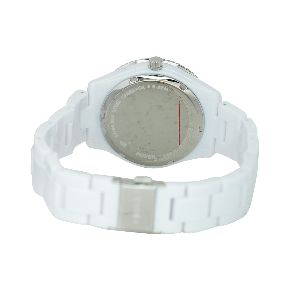 Jam Tangan Fossil Stella ES5151 Women White Dial White Ceramic Strap