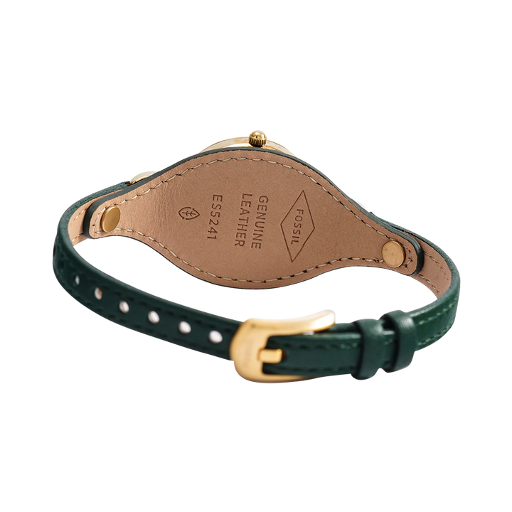 Jam Tangan Fossil Carlie ES5241 Women Green Dial Green Leather Strap