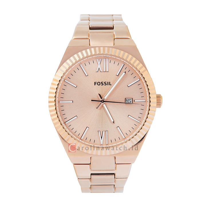 Jam Tangan Fossil Scarlette ES5258 Women Rose Gold Dial Rose Gold Stainless Steel Strap