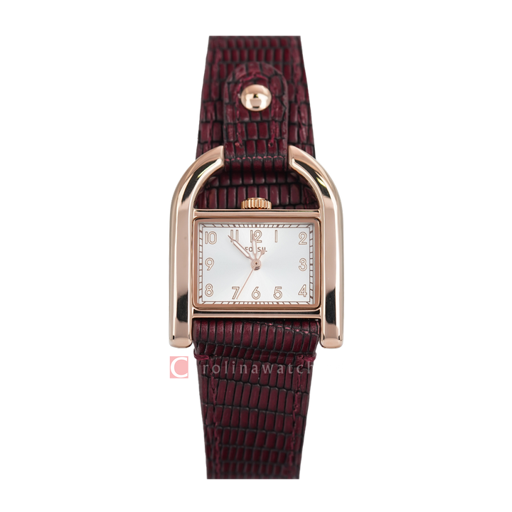 Jam Tangan Fossil Harwell ES5301 Women Silver Dial Brown Leather Strap