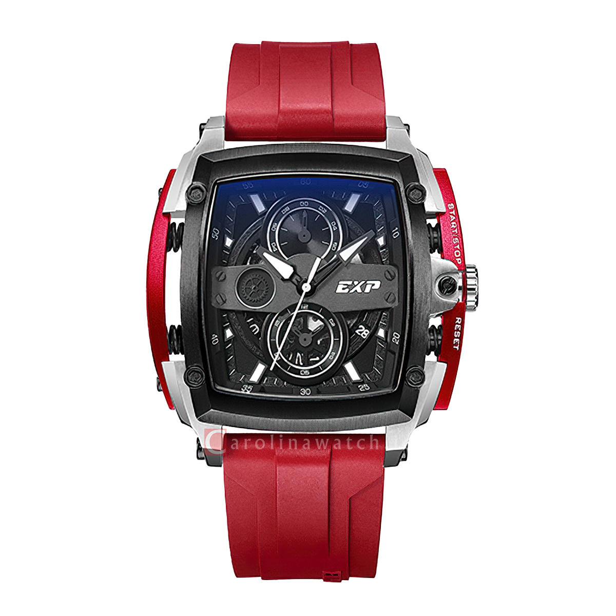 Jam Tangan Expedition EXP EX 3008 BCRTBBARE Men Black Dial Red Rubber ...