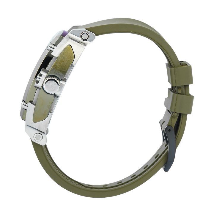 Jam Tangan Expedition EXP Chronograph EX 3008 GCRTOBAGN Men Black Dial Green Rubber Strap