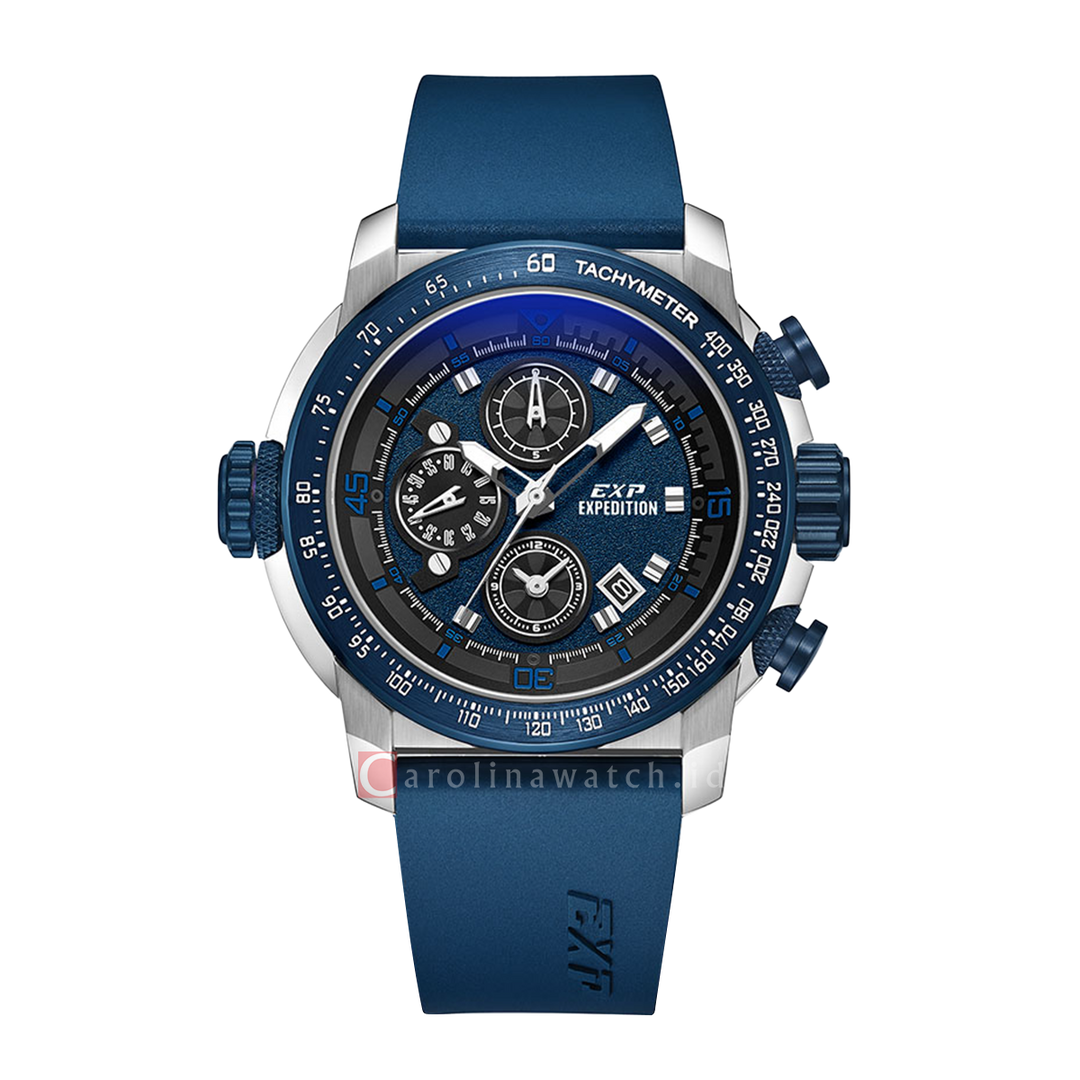 Jam Tangan Expedition EXP EX 6335 GCRTUBU Men Blue Dial Blue Rubber Strap