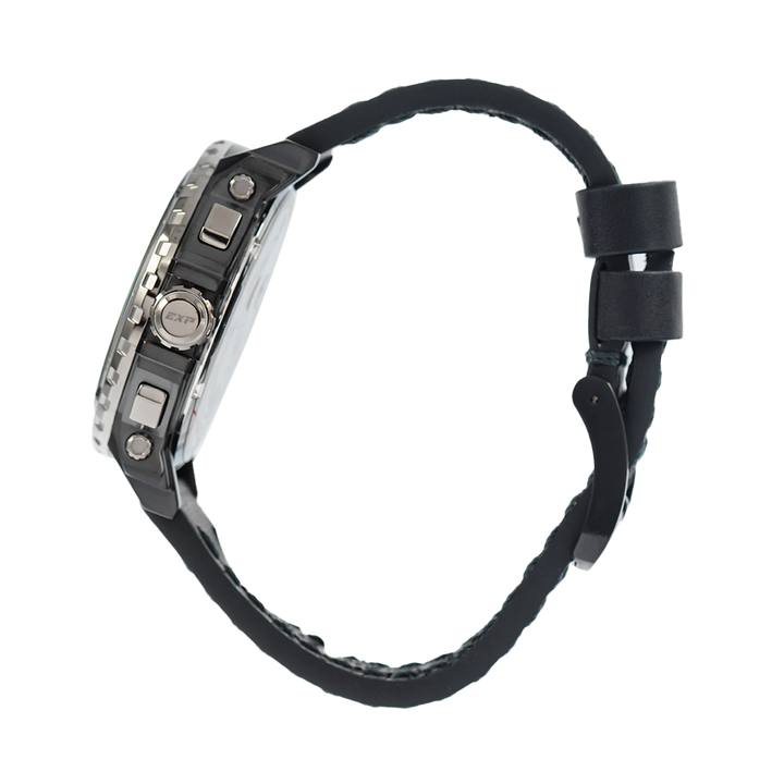 Jam Tangan Expedition EXP EX 6402 BCLEPBA Men Black Dial Black Leather Strap