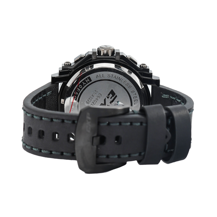 Jam Tangan Expedition EXP EX 6402 BCLEPBA Men Black Dial Black Leather Strap