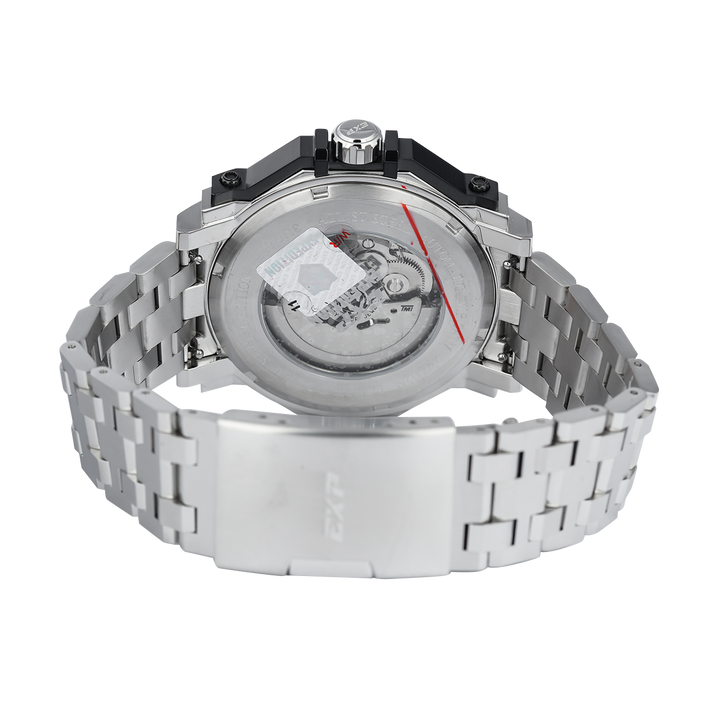 Jam Tangan Expedition EXP EX 6402 MABTBBA Men Skeleton Black Dial Stainless Steel Strap