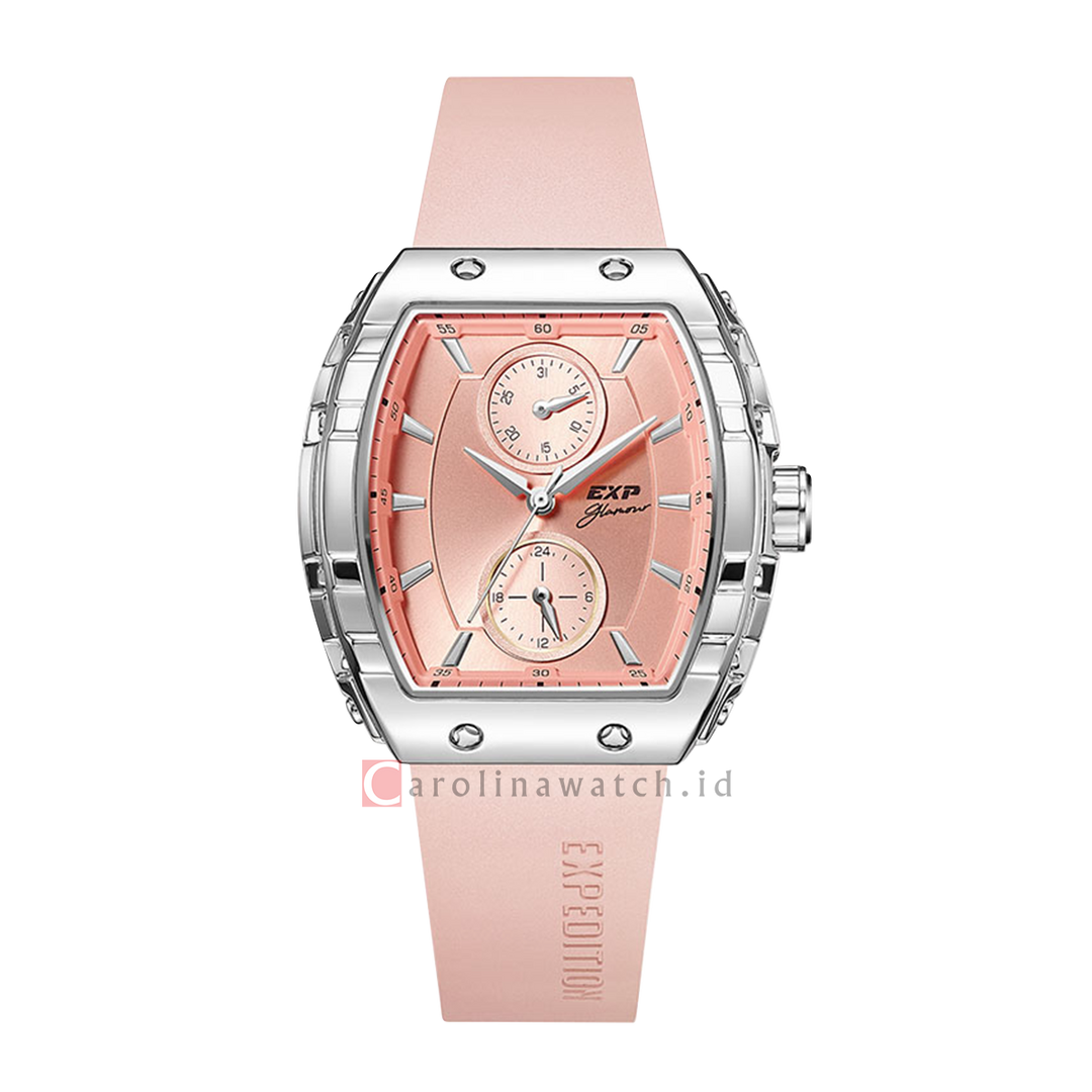 Jam Tangan Expedition EXP EX 6782 BFRSSPN Women Pink Dial Pink Rubber Strap