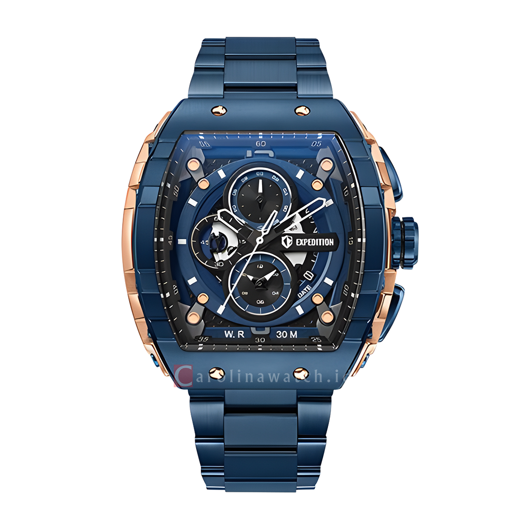 Jam Tangan Expedition Exp Chronograph EX 6782 MCBURBU1 Men Blue Dial Blue Stainless Steel Strap