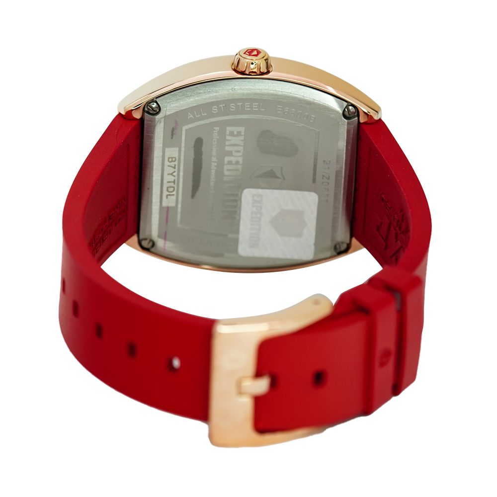 Jam Tangan Expedition EXP EX 6800 BFRRGRE Women Red Dial Red Rubber Strap