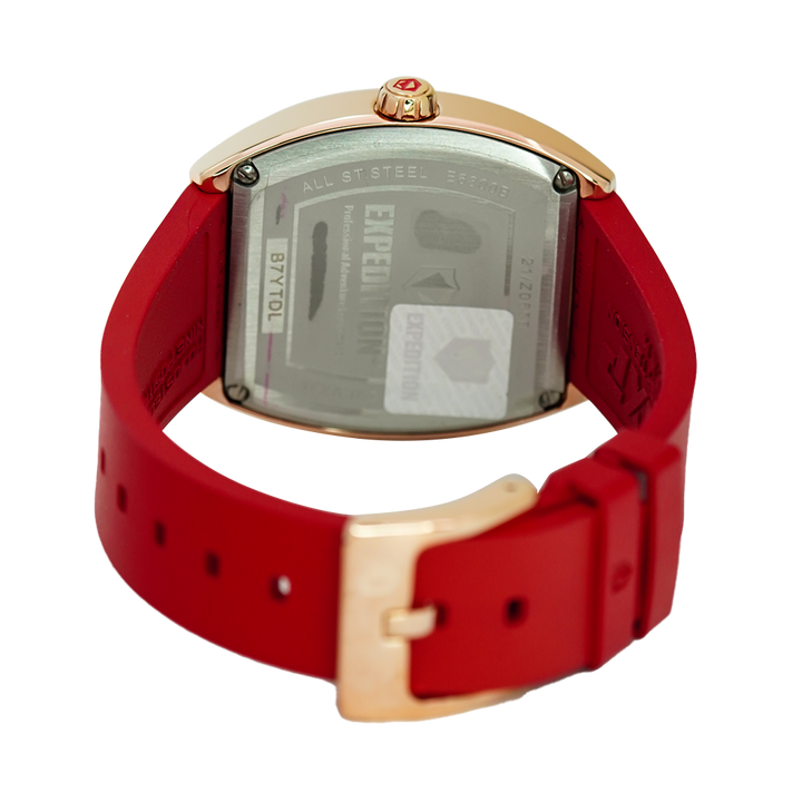 Jam Tangan Expedition EXP EX 6800 BFRRGRE Women Red Dial Red Rubber Strap