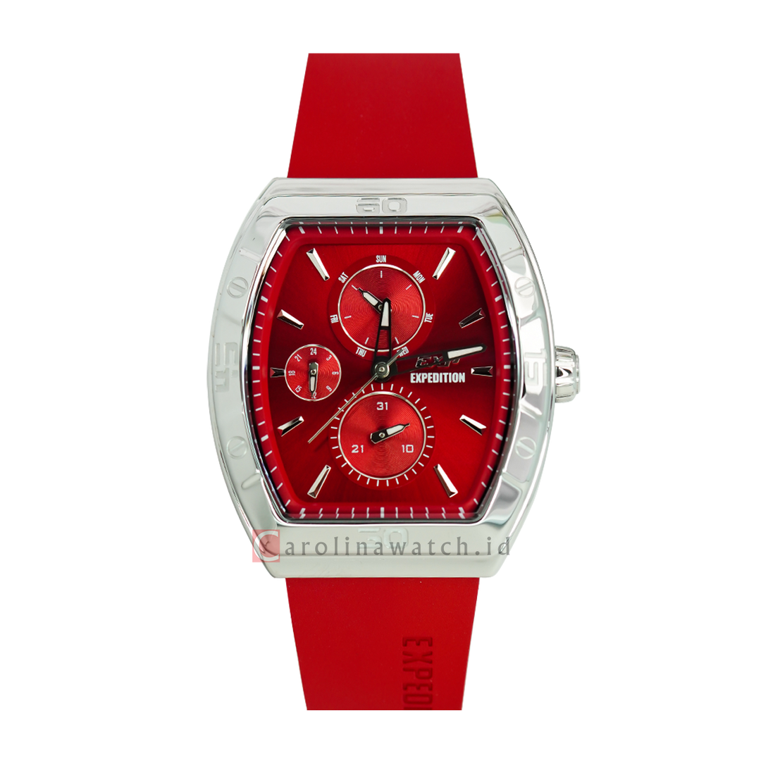 Jam Tangan Expedition EX 6800 BFRSSRE Women Red Dial Red Rubber Strap