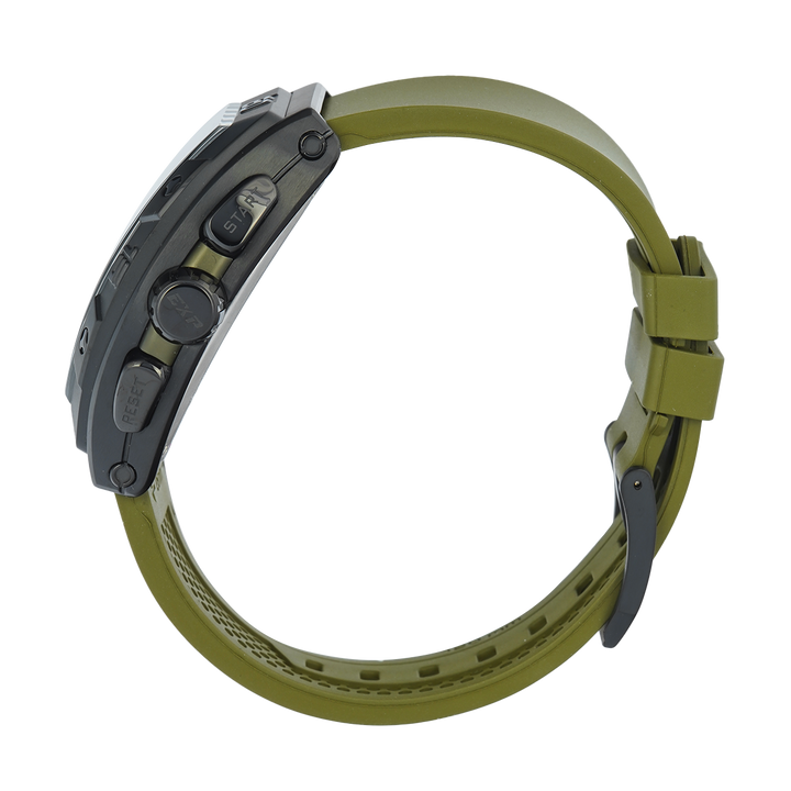 Jam Tangan Expedition EXP EX 6800 MCRIPGNBA Men Black Dial Green Rubber Strap