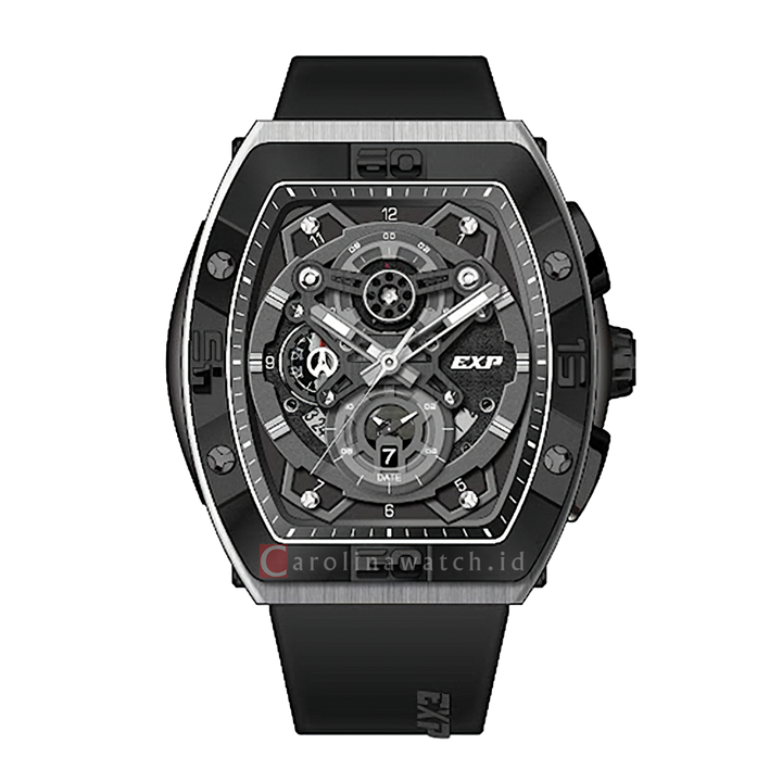 Jam Tangan Expedition EXP EX 6800 MCRTBBABA Men Black Dial Black Rubber Strap