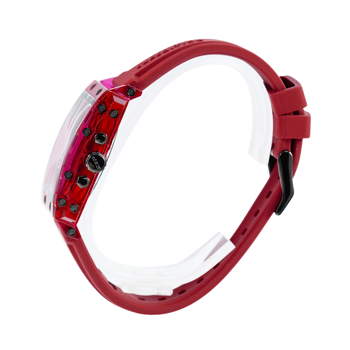 Jam Tangan Expedition EX 6808 BFRIGBARE Women Black Dial Red Rubber Strap