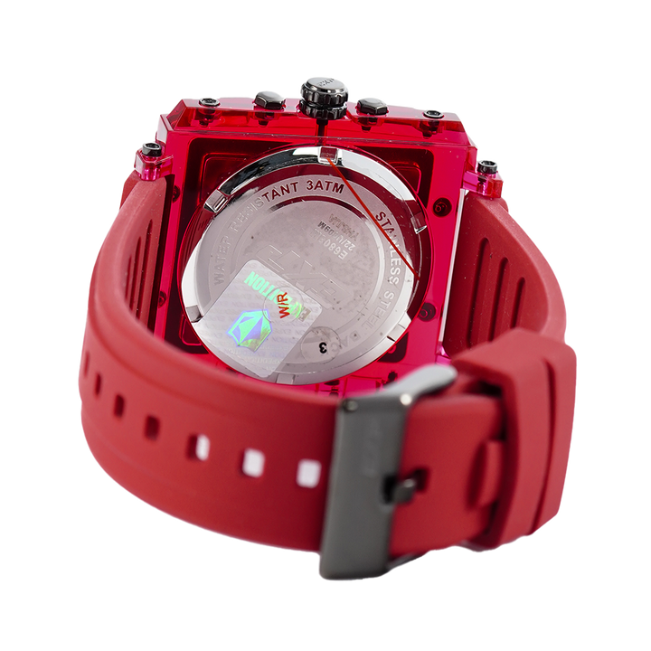Jam Tangan Expedition EX 6808 BFRIGBARE Women Black Dial Red Rubber Strap