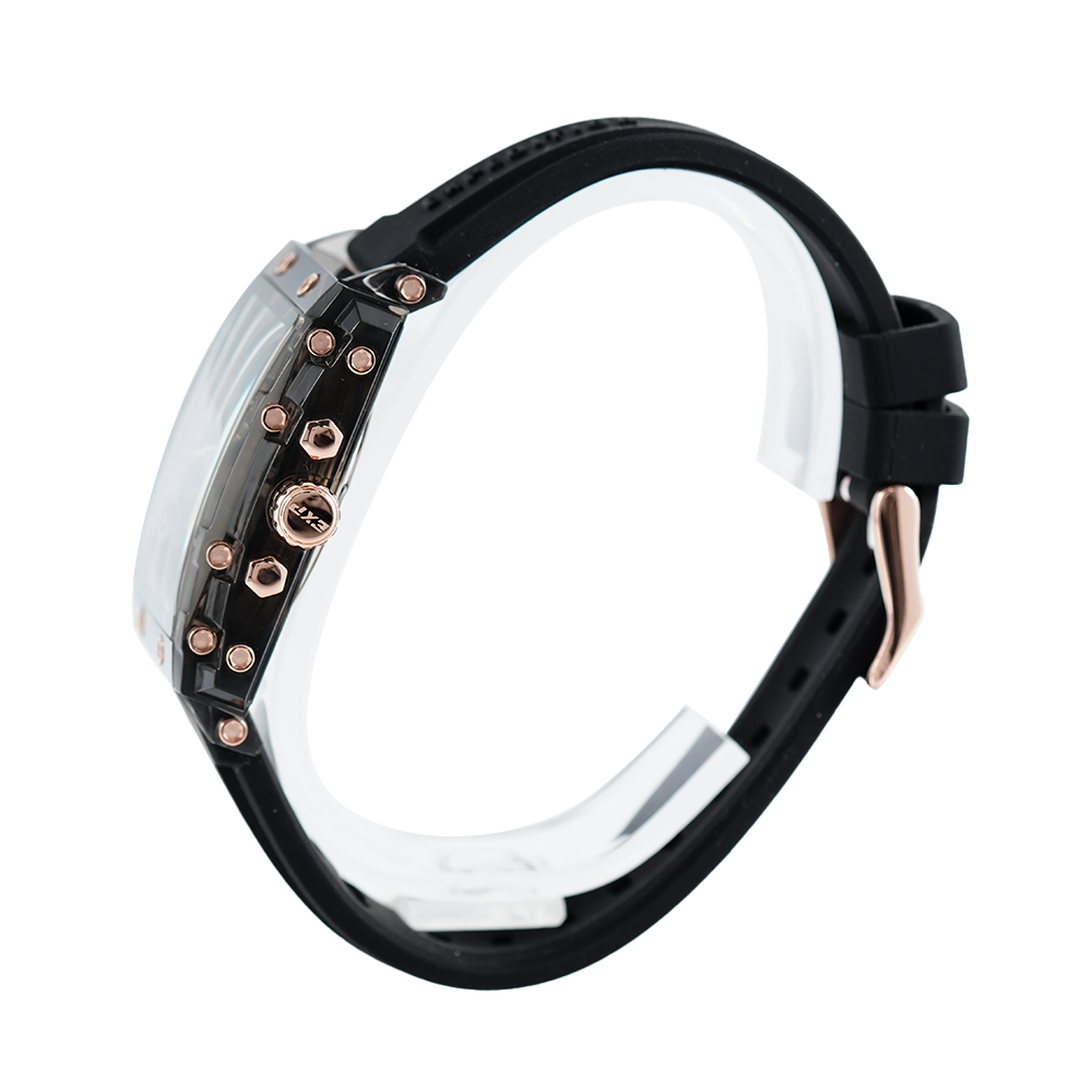 Jam Tangan Expedition EXP EX 6808 BFRRGBA Women Black Dial Black Rubber Strap