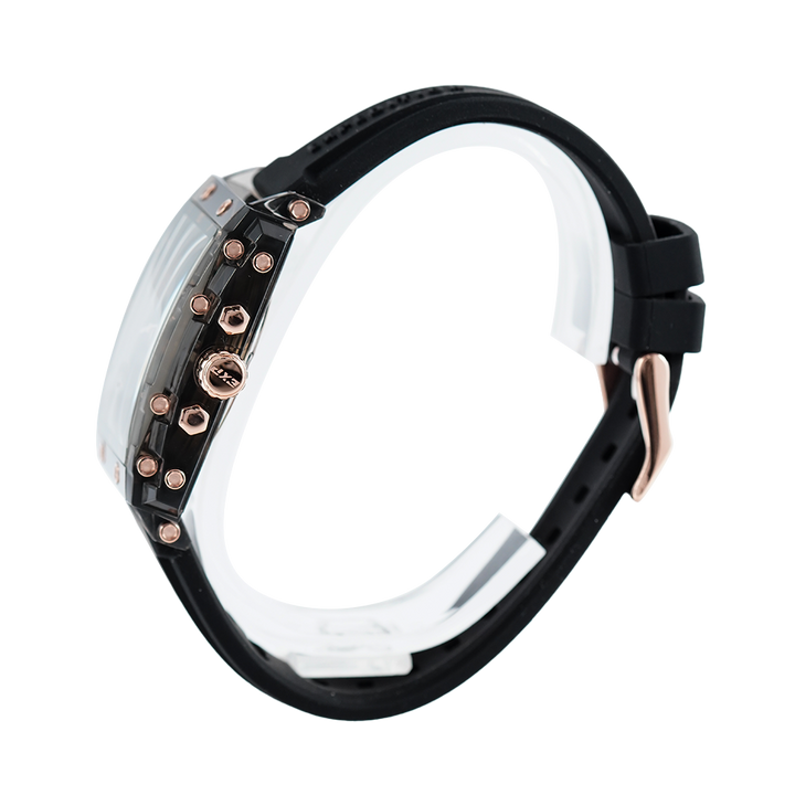 Jam Tangan Expedition EXP EX 6808 BFRRGBA Women Black Dial Black Rubber Strap
