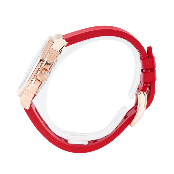Jam Tangan EXP EX 6816 BFRRGRE Women Red Dial Red Rubber Strap