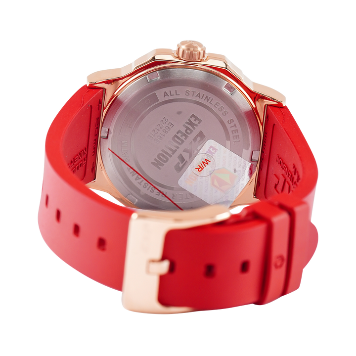 Jam Tangan Expedition EXP EX 6816 BFRRGRE Women Red Dial Red Rubber Strap