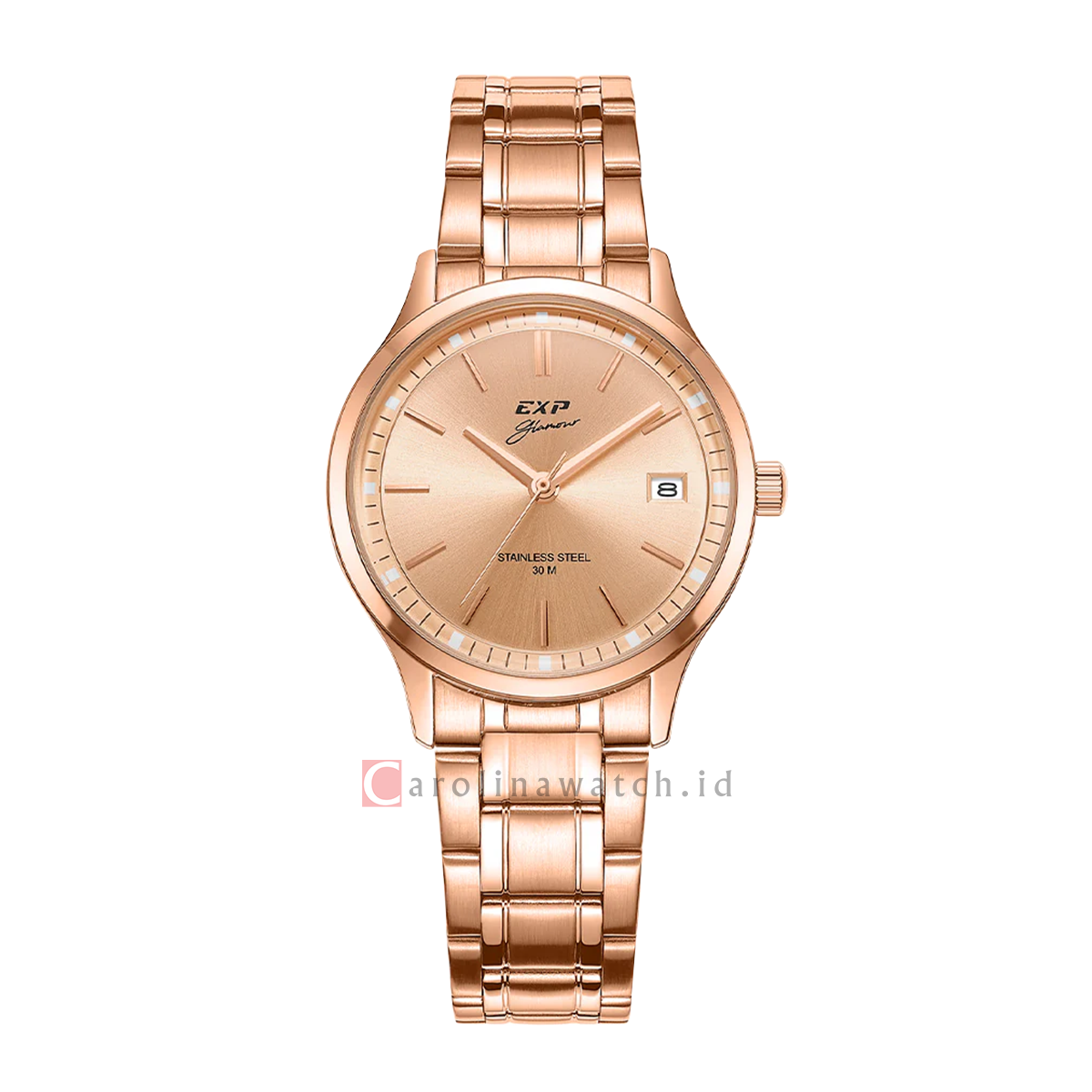 Jam Tangan Expedition EXP Glamour EX 6853 LDBRGLN Women Rose Gold Dial ...
