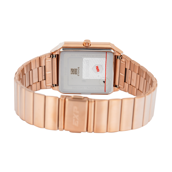 Jam Tangan Expedition EX 6854 LDBRGLN Women Rose Gold Dial Rose Gold Stainless Steel Strap