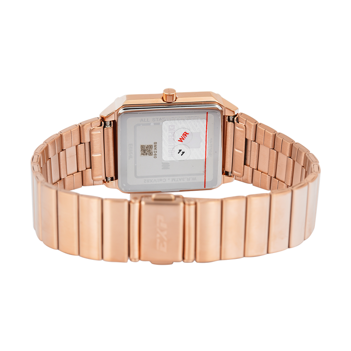 Jam Tangan Expedition EXP EX 6854 LDBRGPN Women Pink Dial Rose Gold Stainless Steel Strap