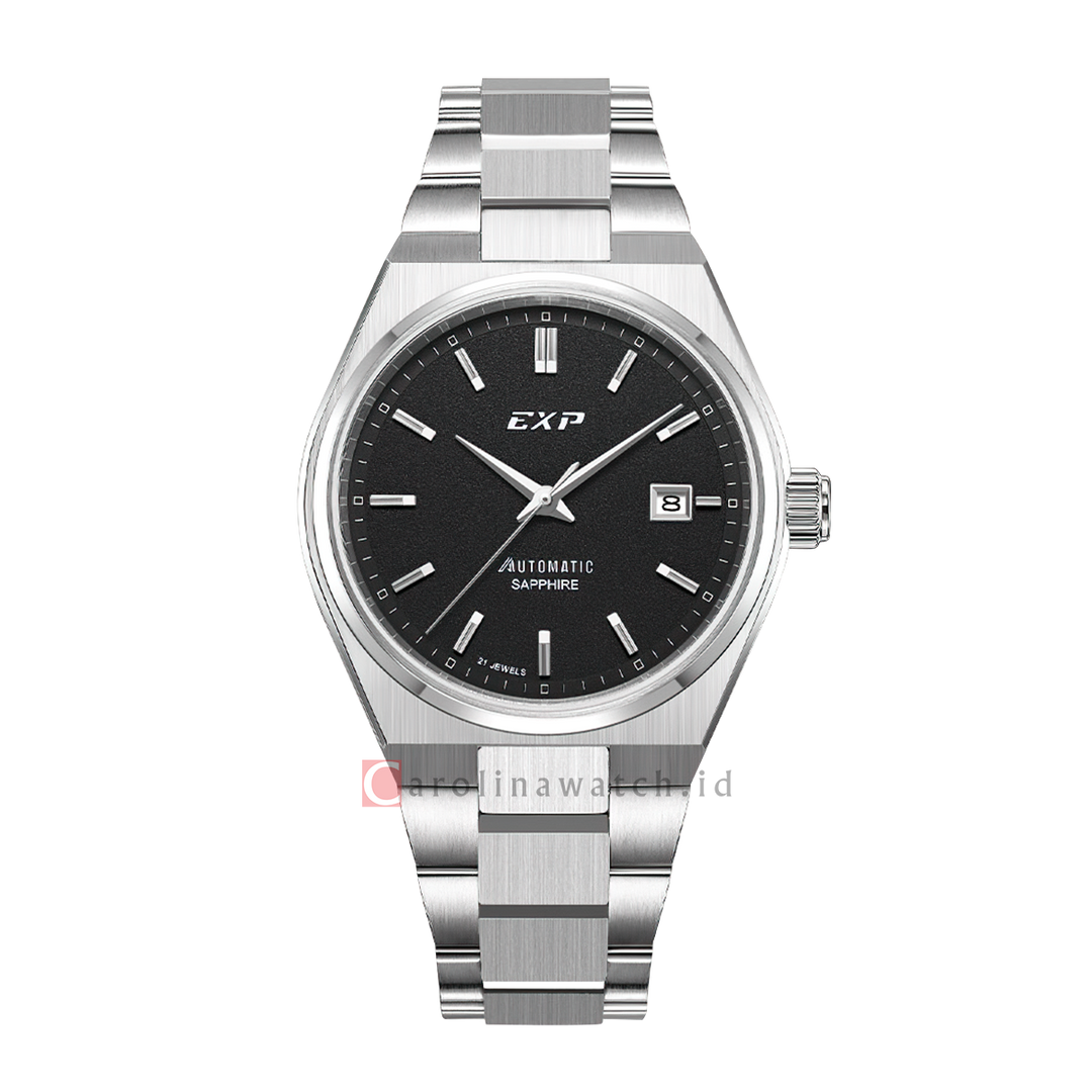 Jam Tangan Expedition EXP EX 6857 MABSSBA Men Black Dial Stainless Steel Strap