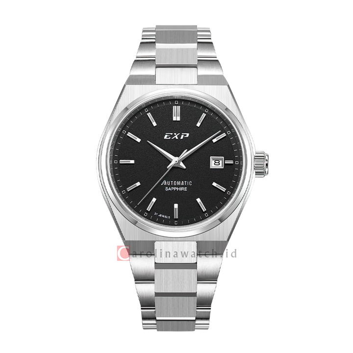 Jam Tangan Expedition EXP EX 6857 MABSSBA Men Black Dial Stainless Steel Strap