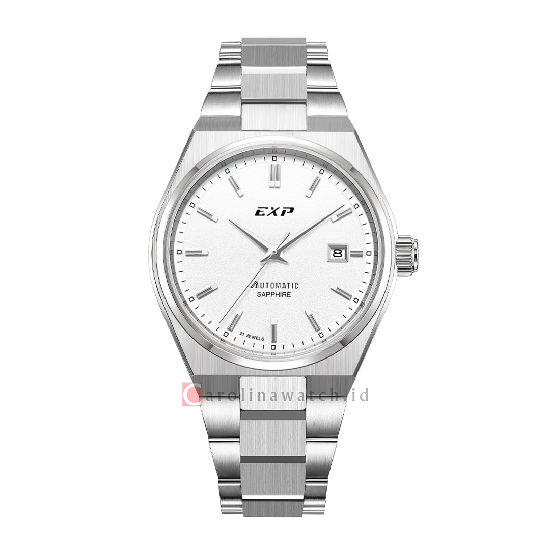 Jam Tangan Expedition EXP EX 6857 MABSSSL Men White Dial Stainless Steel Strap