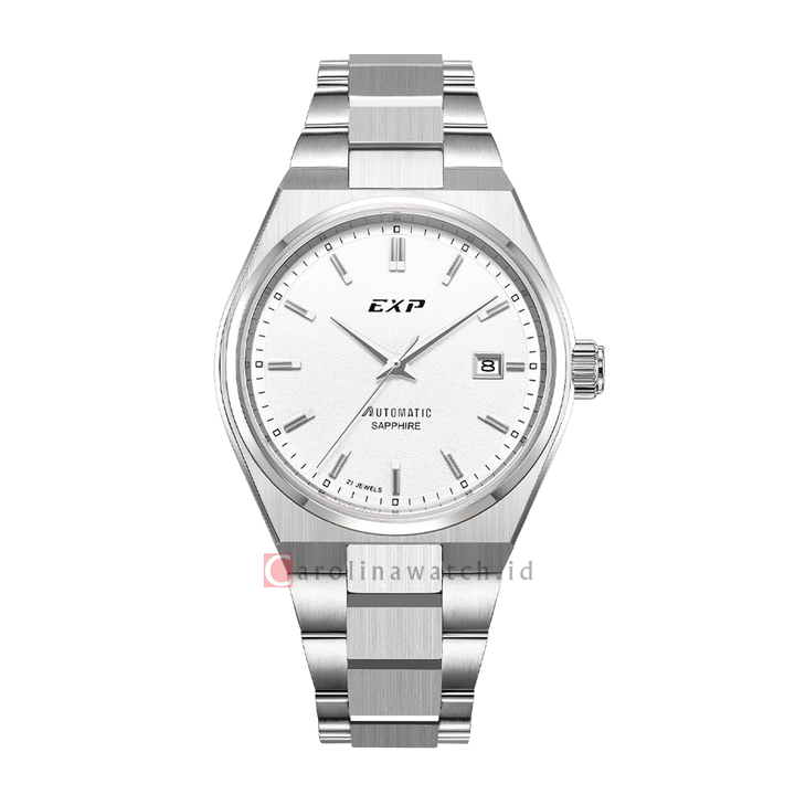 Jam Tangan Expedition EXP EX 6857 MABSSSL Men White Dial Stainless Steel Strap