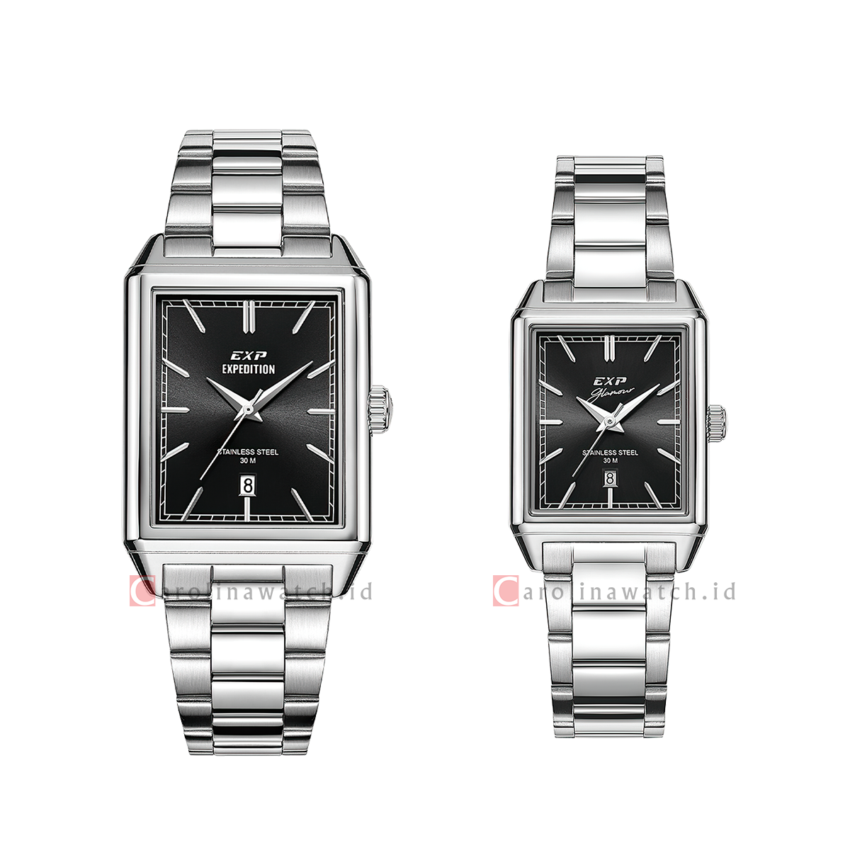 Jam Tangan Couple Expedition EXP EX 6866 M/LDBSSBA Black Dial Stainles ...