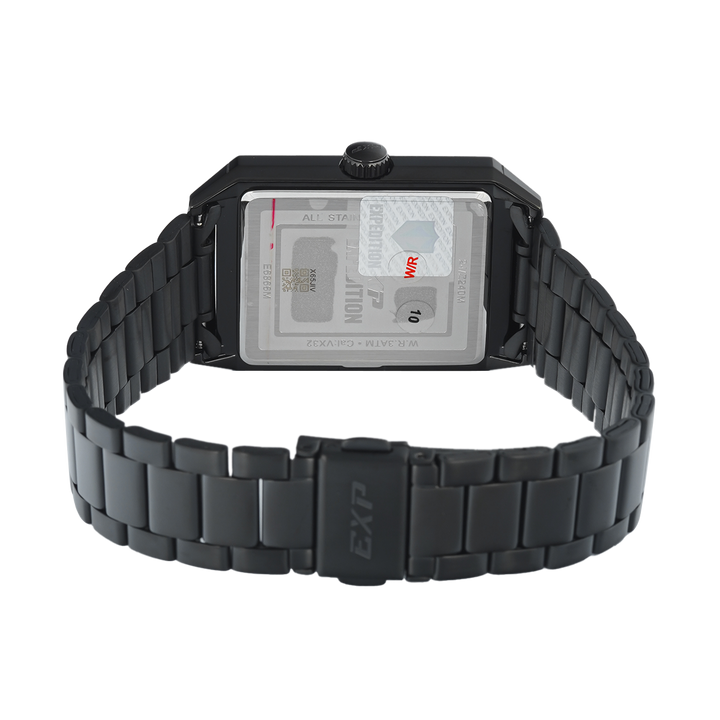 Jam Tangan Expedition EXP EX 6866 MDBIPBARG Men Black Dial Black Stainless Steel Strap