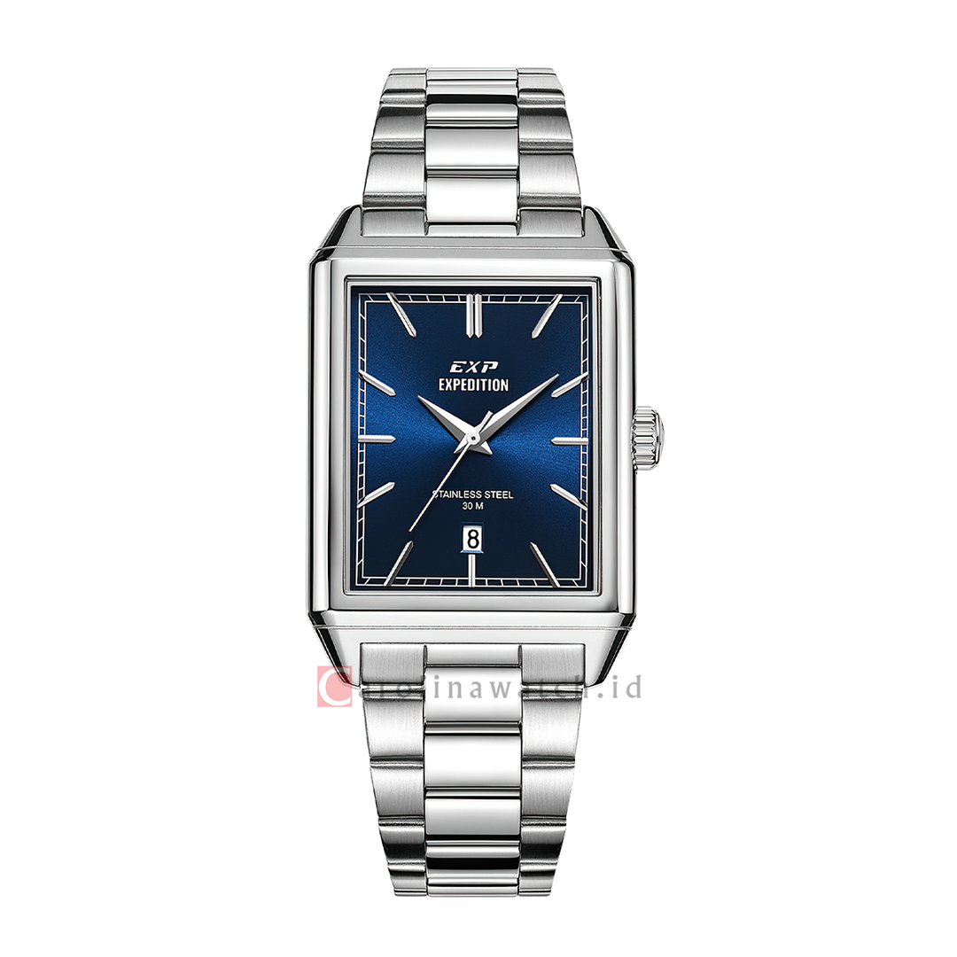 Jam Tangan Expedition EXP EX 6866 MDBSSBU Men Blue Dial Stainless Steel Strap