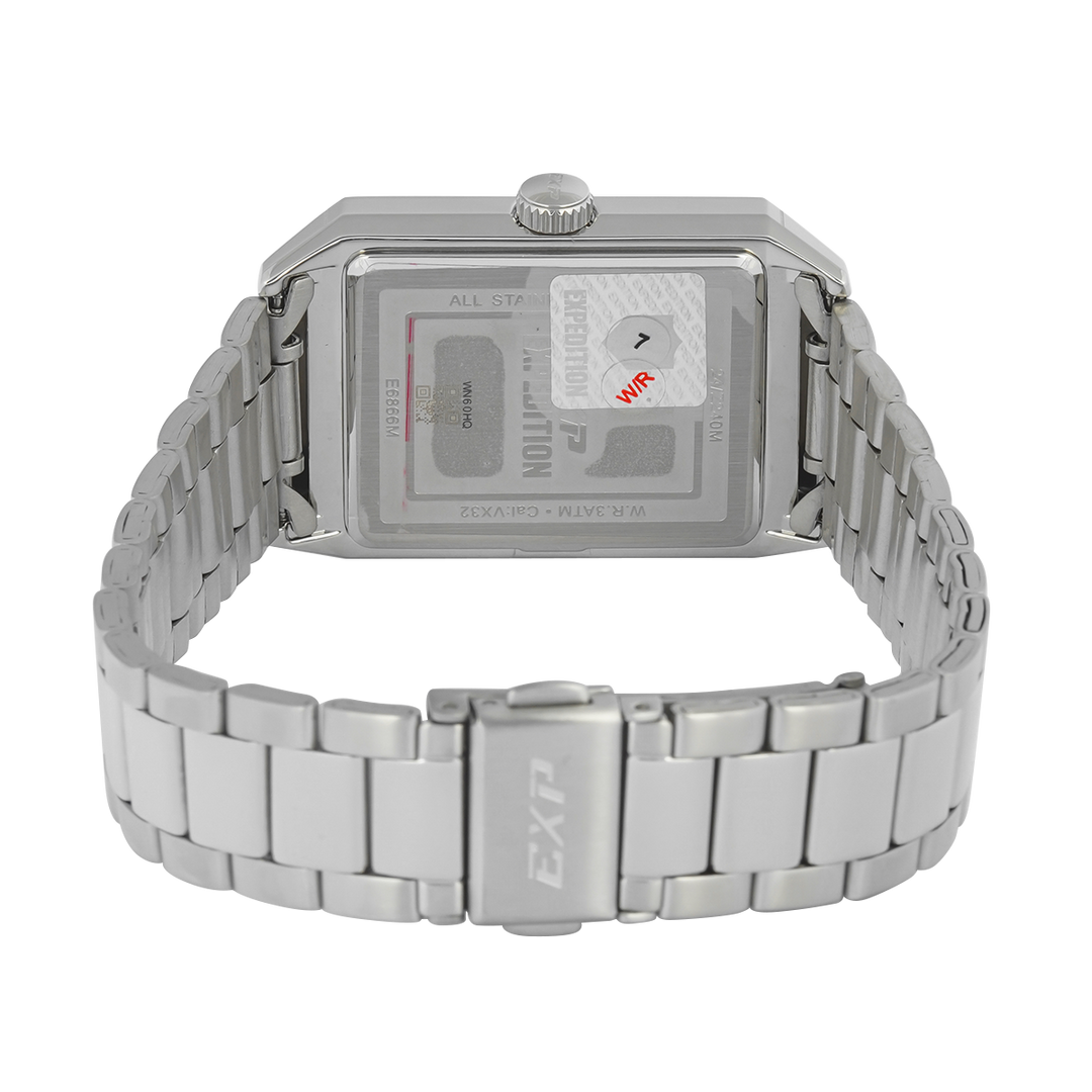 Jam Tangan Expedition EXP EX 6866 MDBSSSL Men Silver Dial Stainless Steel Strap