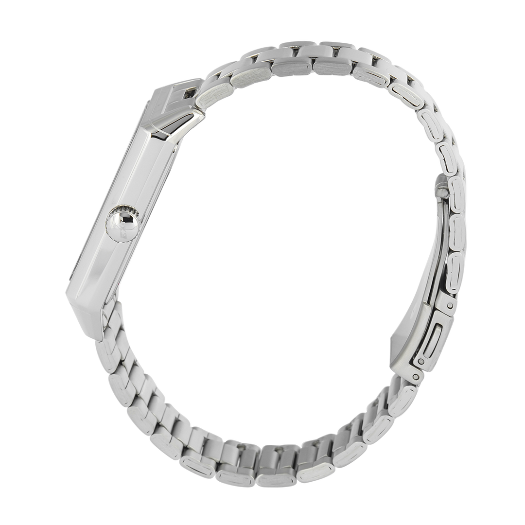 Jam Tangan Expedition EXP EX 6866 MDBSSSLIVRM Tank Men Silver White Dial Stainless Steel Strap