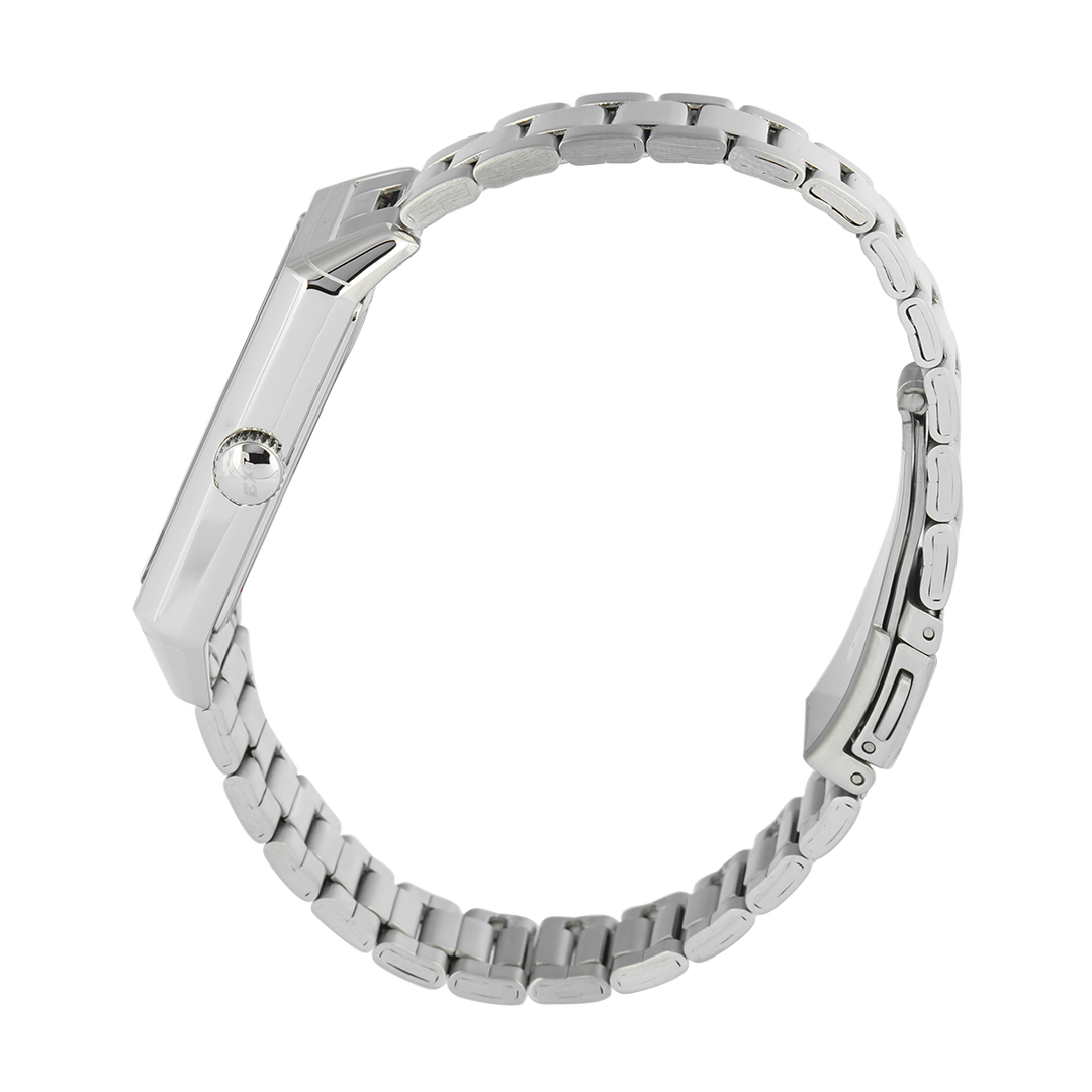 Jam Tangan Expedition EXP EX 6866 MDBSSSLRM Tank Men Silver White Dial Stainless Steel Strap