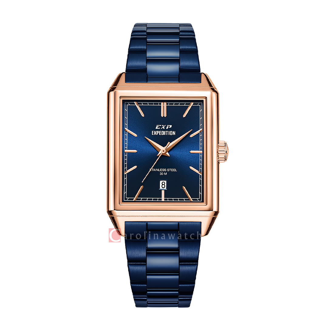 Jam Tangan Expedition EXP EX 6866 MDBURBU Men Blue Dial Blue Stainless Steel Strap