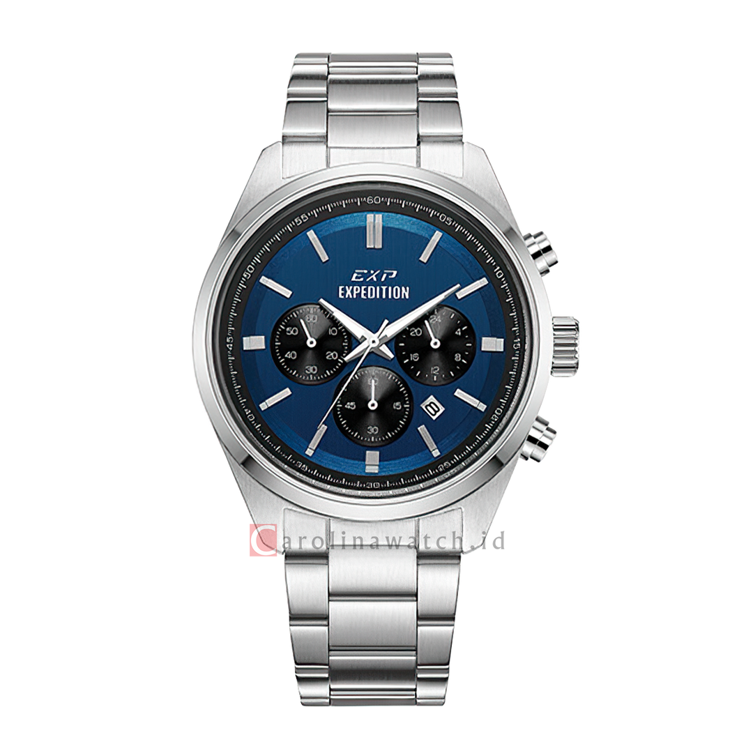 Jam Tangan Expedition EXP EX 6867 MCBSSBU Men Blue Dial Stainless Steel Strap