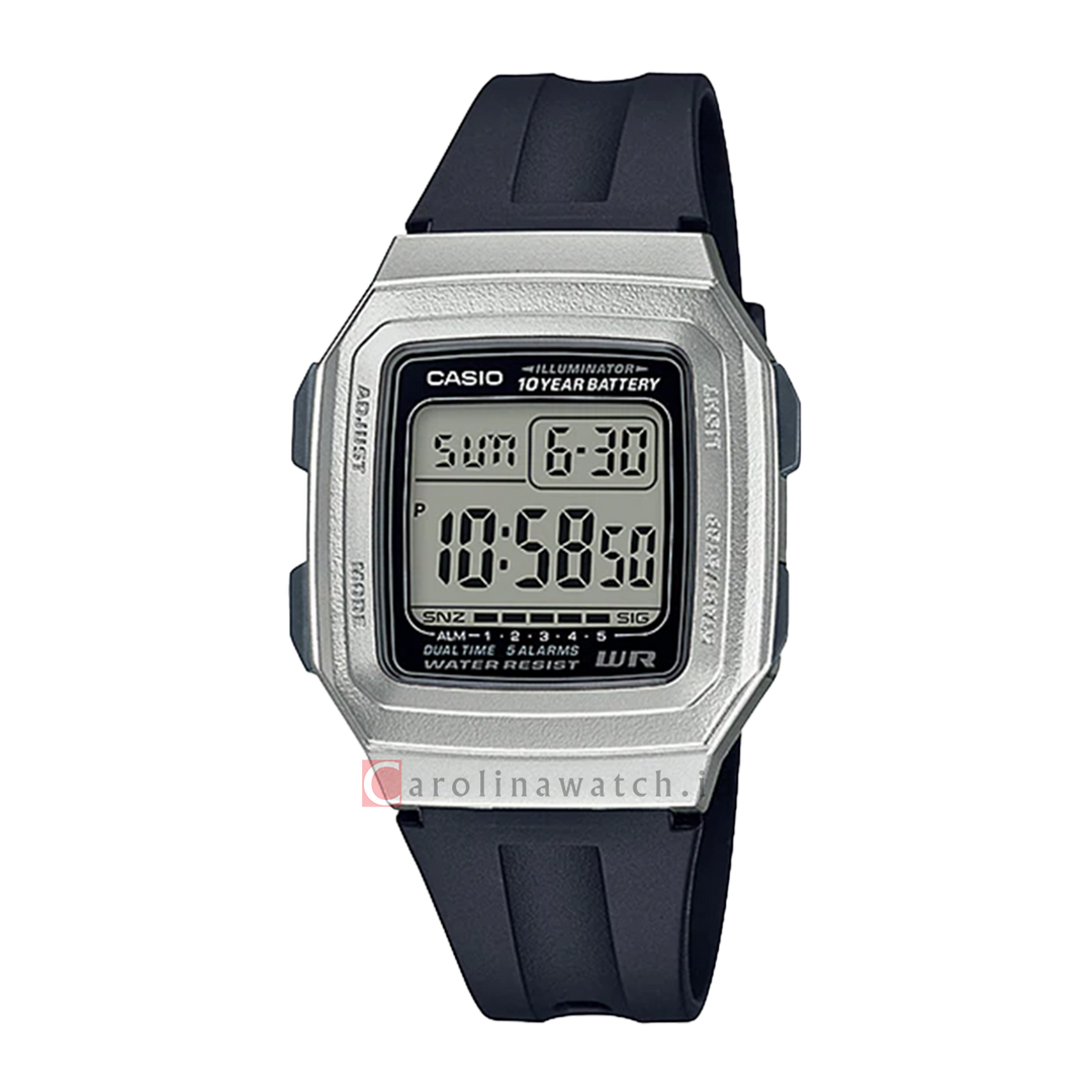 Jam Tangan Casio General F-201WAM-7A Unisex Digital Dial Black Resin Band