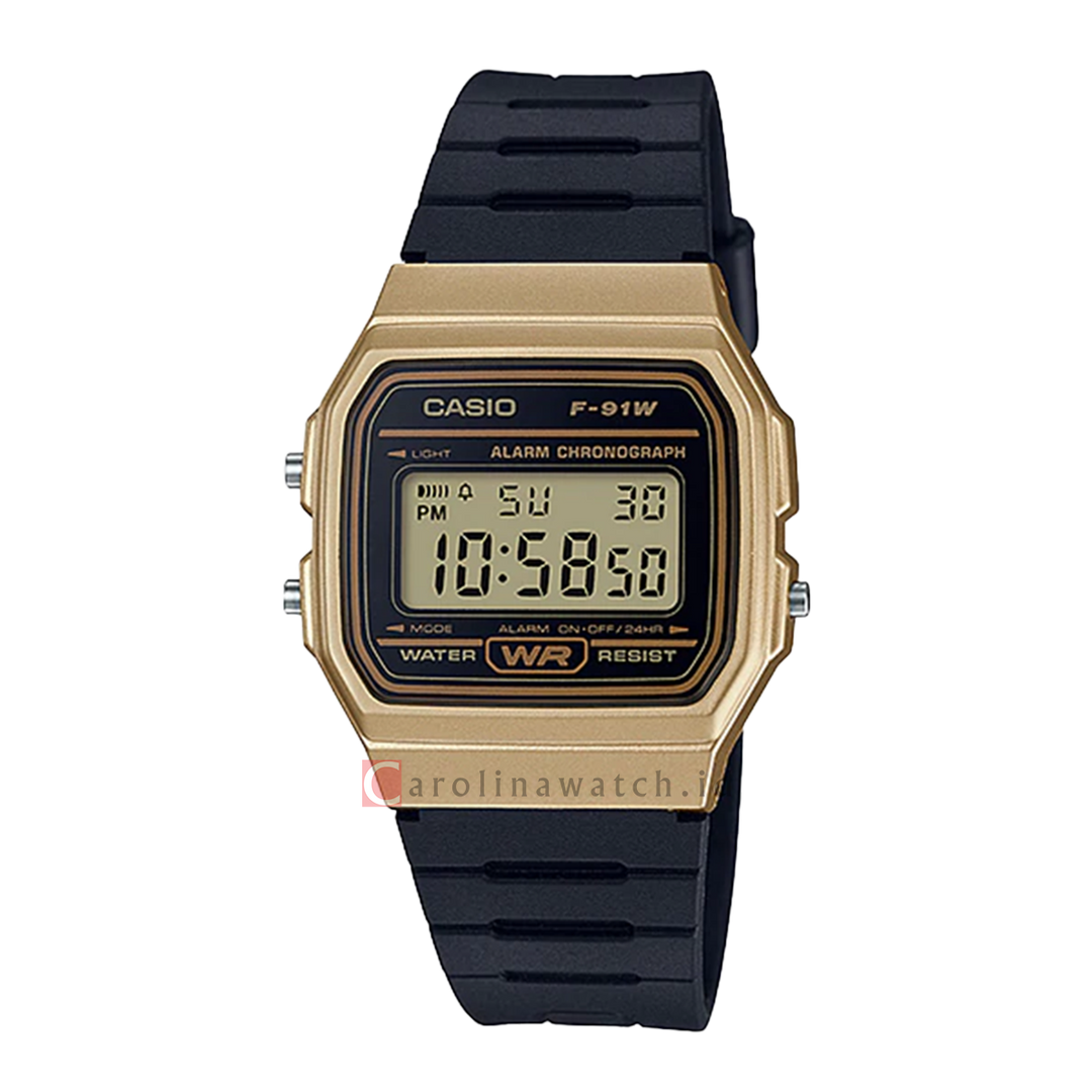 Jam Tangan Casio Vintage F-91WM-9A Unisex Digital Dial Black Resin Band