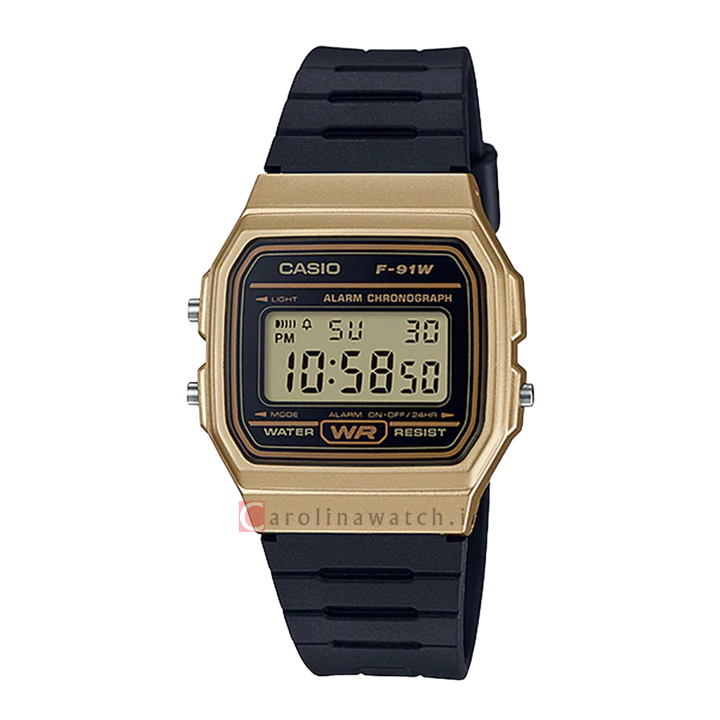 Jam Tangan Casio Vintage F-91WM-9A Unisex Digital Dial Black Resin Band